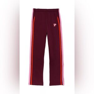 PINK Victoria's Secret Burgundy Striped Lounge Track Sweatpants Pants XXL